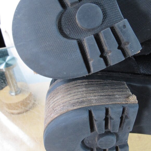 Bullboxer Women's Chunky Heel Ankle  Boots Black Leather Euro 40/ Size 9 US - Picture 8 of 9